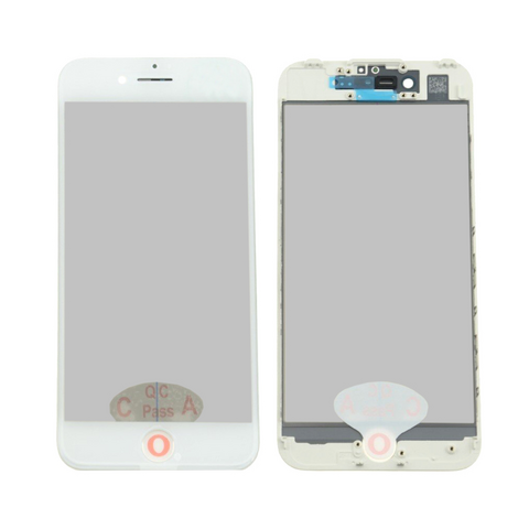 Staklo touchscreen-a + okvir + OCA + polarizator - Iphone 7 Belo (Crown Quality).