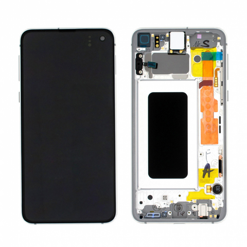 LCD ekran (displej) - Samsung G970/Galaxy S10e + touchscreen + okvir Prism beli Service Pack ORG/GH82-18852B.