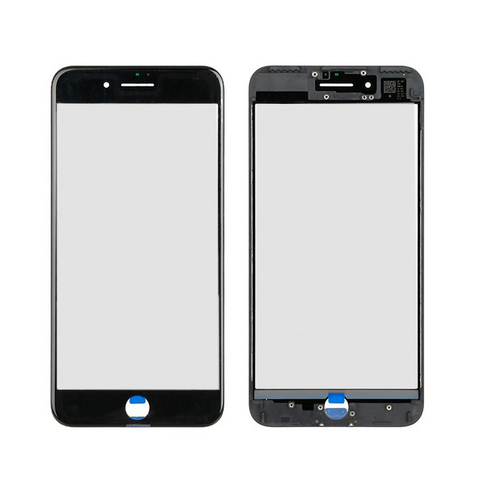 Staklo touchscreen-a + okvir + OCA + polarizator - Iphone 7 Plus Crno (Crown Quality).