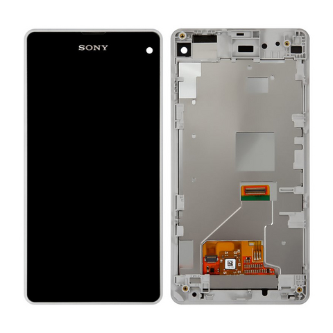 LCD ekran (displej) - Sony Xperia Z1 compact/D5503+touch screen crni+frame beli.