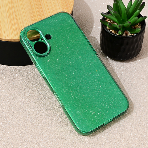 Zastitna futrola Sparkle Dust - iPhone 16 6.1 zelena.
