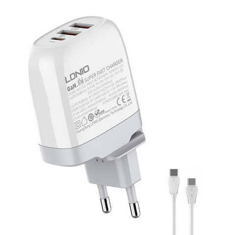 Kucni punjac LDNIO A3511Q PD, QC4+, QC3.0, PPS, 65W Type C na Type C.