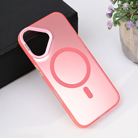 Zastitna futrola Magsafe providna - iPhone 16 6.1 roze.