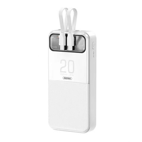 REMAX Stervui Series 20W+22.5W PD+QC Back Up baterija (univerzalna) with 2 Fast Charging Cables 20000mAh RPP-620 beli (MS).