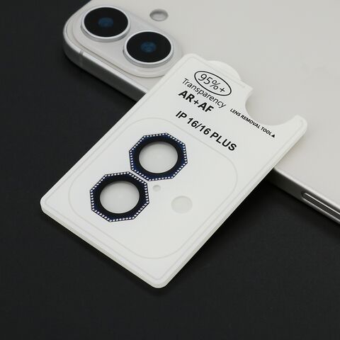 Zastita - kameru OCTAGON DIAMOND za iPhone 16 (6.1)/16 Plus (6.7) plava (MS).