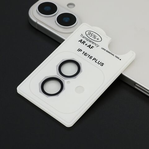 Zastita - kameru OCTAGON DIAMOND za iPhone 16 (6.1)/16 Plus (6.7) srebrna (MS).