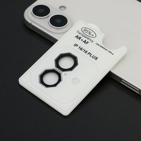 Zastita - kameru OCTAGON DIAMOND za iPhone 16 (6.1)/16 Plus (6.7) crna (MS).
