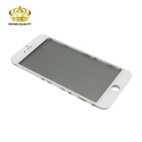 Staklo touchscreen-a - Iphone 7 Plus + okvir + OCA stiker + polaroid ORG (Crown Quality) beli (MS).