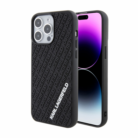 Zastitna futrola Karl Lagerfeld Hc 3D Multi Logo - iPhone 15 Pro 6.1 crna (KLHCP15L3DMKRLK).