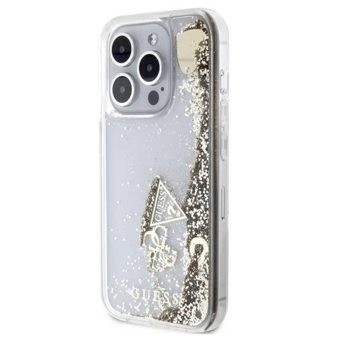 Zastitna futrola Guess Hc Liquid Glitter Charms - iPhone 15 Pro 6.1 zlatna (GUHCP15LGLHFLGO).
