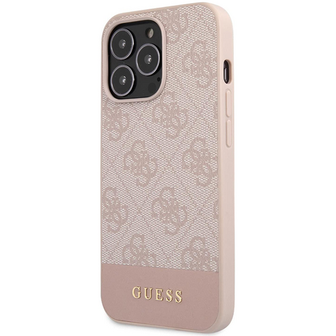 Zastitna futrola Guess Hc PC/TPU 4G Pu Bottom Stripe - iPhone 15 Pro 6.1 roze (GUHCP15LG4GLPI).