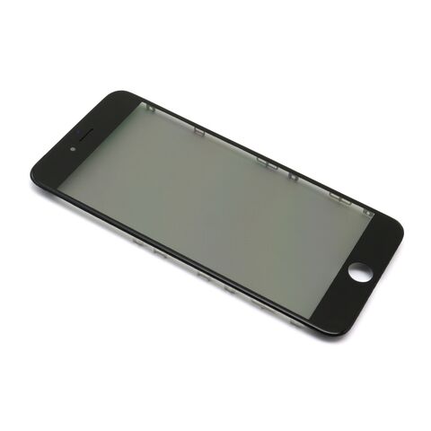 Staklo touchscreen-a - iPhone 6s Plus + okvir + OCA stiker + polaroid ORG (Crown Quality) crni (MS).