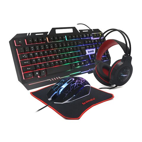Gejmerski SET 4u1 (tastatura zicna, mis zicni, slusalice zicne i podloga - mis) crni G11 BANDA (MS).