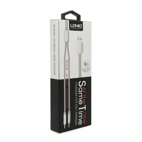 Data kabl LDNIO LC86 - iPhone lightning/micro USB zlatni 1m.