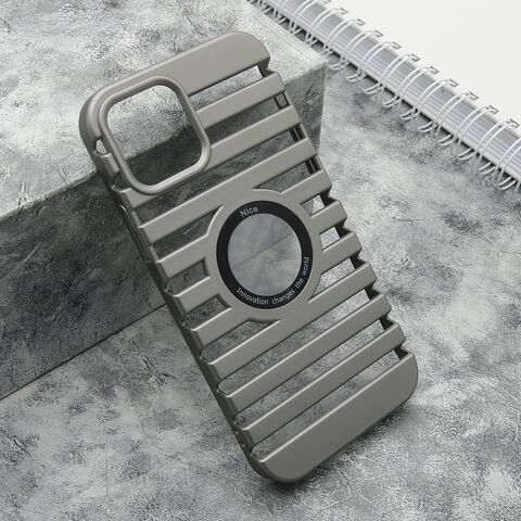Zastitna futrola LINES LOGO CUT - Iphone 12/12 Pro (6.1) siva (MS).