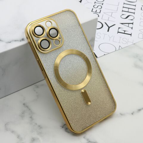 Zastitna futrola GLITTER MAGSAFE - iPhone 15 Pro Max (6.7) zlatna (MS).