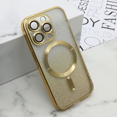Zastitna futrola GLITTER MAGSAFE - iPhone 15 Pro (6.1) zlatna (MS).