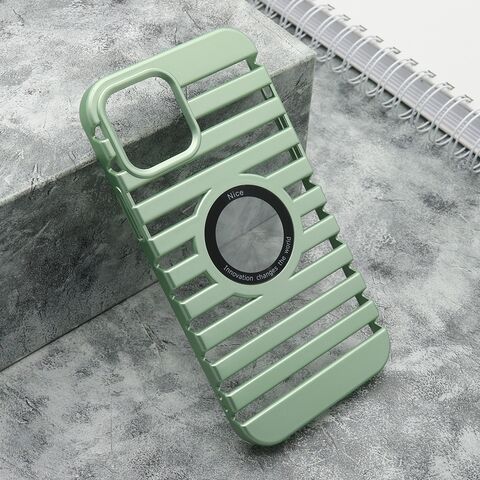 Zastitna futrola LINES LOGO CUT - Iphone 12/12 Pro (6.1) mint (MS).