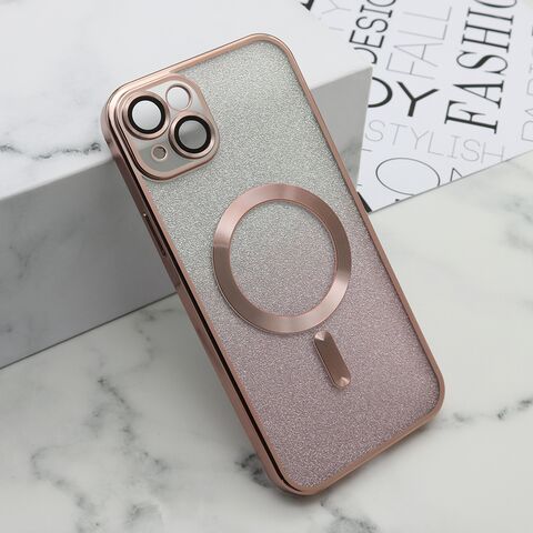 Zastitna futrola GLITTER MAGSAFE - iPhone 15 Plus roze (MS).