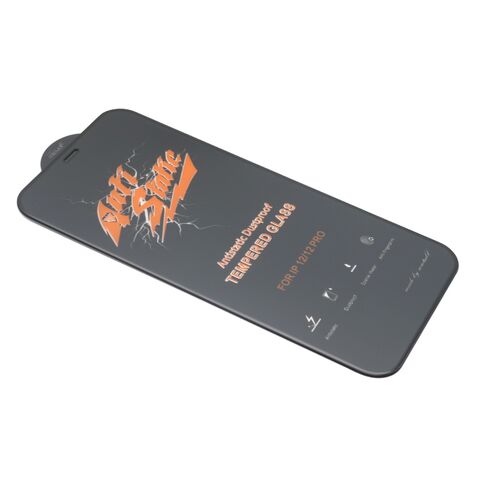 Tempered glass (zastitno staklo za ekran) ANTISTATIC - Iphone 12/12 Pro (6.1) crna (MS).