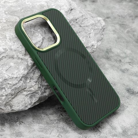 Zastitna futrola CARBON MagSafe - iPhone 16 Pro (6.3) zelena (MS).