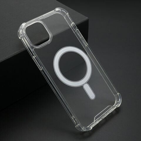 Zastitna futrola CRASHPROOF MAGNETIC CONNECTION - iPhone 15 Plus providna (bela) (MS).