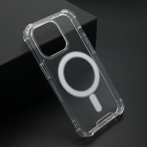 Zastitna futrola CRASHPROOF MAGNETIC CONNECTION - iPhone 15 Pro (6.1) providna (bela) (MS).