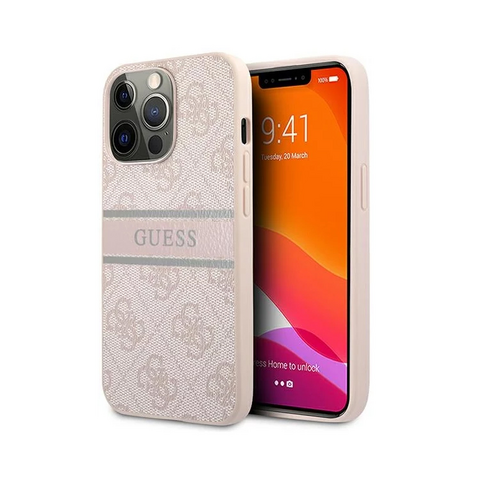 Zastitna futrola Guess Stripe - iPhone 13 Pro Max 6.7 roze (GUHCP13X4GDPI).