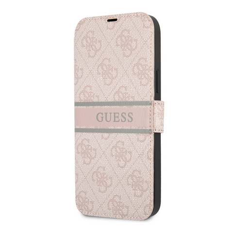 Zastitna futrola Guess Stripe Bk Pu - iPhone 13 Pro roze (GUBKP13L4GDPI).