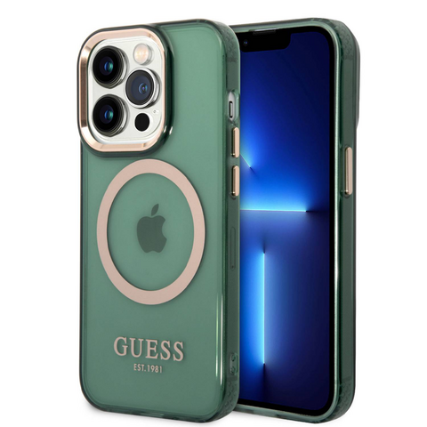 Zastitna futrola Guess Hc Magsafe Outline Translucent - iPhone 14 Pro zlatna (GUHMP14LHTCMA).