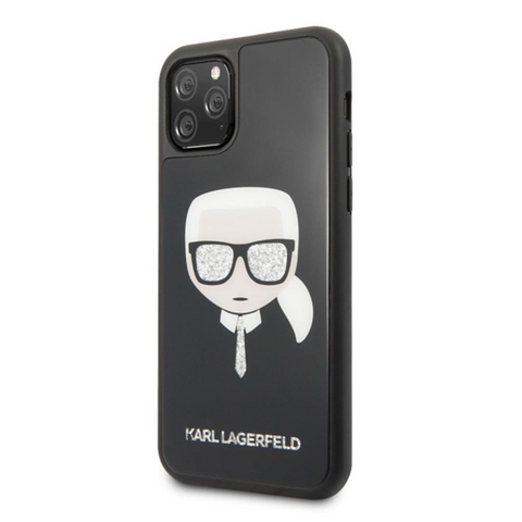 Zastitna futrola Karl Lagerfeld Double Layers Glitter - iPhone 11 Pro Max 6.5 crna ( KLHCN65DLHBK).
