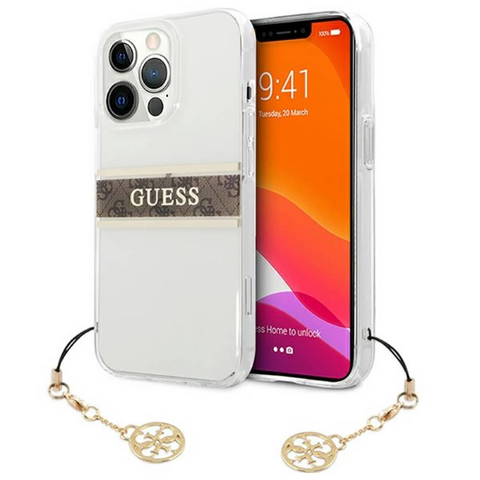 Zastitna futrola Guess 4G Stripe Charm - iPhone 13 Pro braon (GUHCP13LKB4GBR).