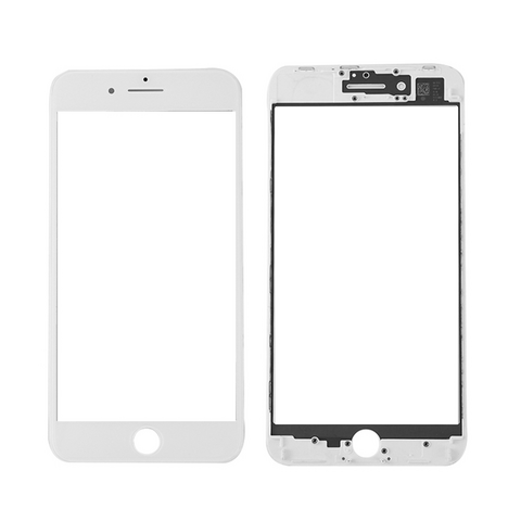 Staklo touchscreen-a + okvir + OCA - Iphone 8 Plus Belo (Crown Quality).