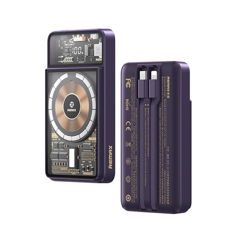 Back Up baterija (univerzalna) prenosiva baterija REMAX Phantom Series RPP-580 PD 20W+QC 22.5W 10000mAh ljubicasti.