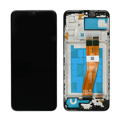 LCD ekran (displej) - Samsung A025/Galaxy A02s (GH81-20181A) (161mm) + touchscreen + okvir crni FULL ORG-SP.