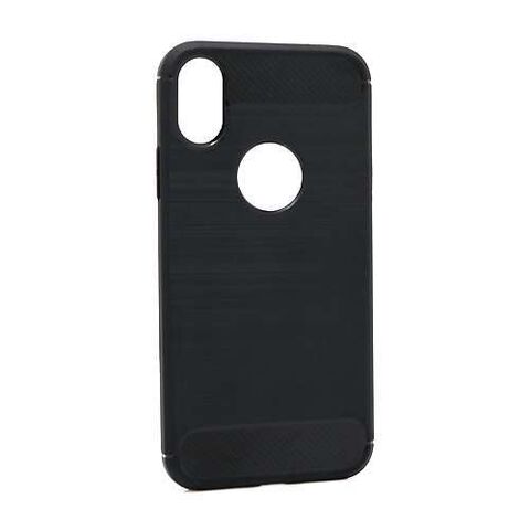 Zastitna silikonska futrola BRUSHED - Iphone X/XS crna (MS).