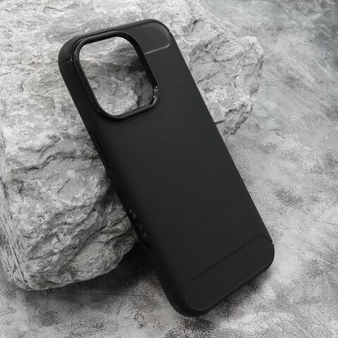 Zastitna silikonska futrola BRUSHED - iPhone 16 Pro (6.3) crna (MS).
