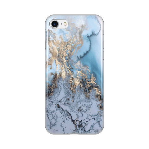 PRINT silikonska futrola - iPhone 7/8/SE (2020)/SE (2022) Blue Gold Marble.