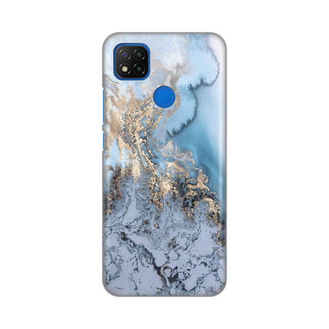 PRINT silikonska futrola - Xiaomi Redmi 9C/Redmi 10A Blue Gold Marble.