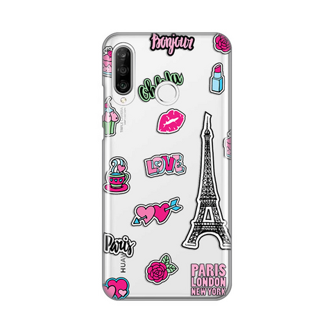 PRINT silikonska futrola skin (ultra tanka) - Huawei P30 Lite Love Paris.