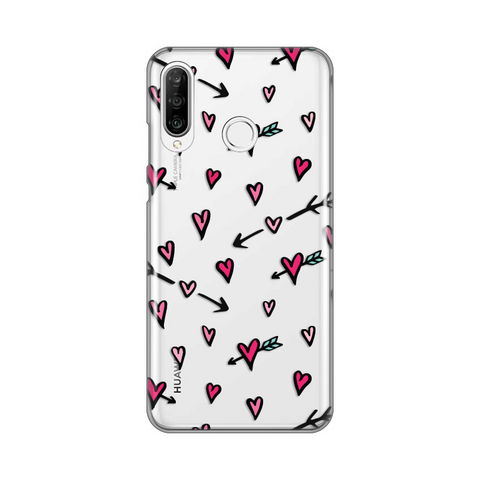 PRINT silikonska futrola skin (ultra tanka) - Huawei P30 Lite Heart Pattern.