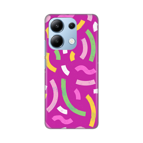 PRINT silikonska futrola - Xiaomi Redmi Note 13 4G (EU) Happy Lines pink.