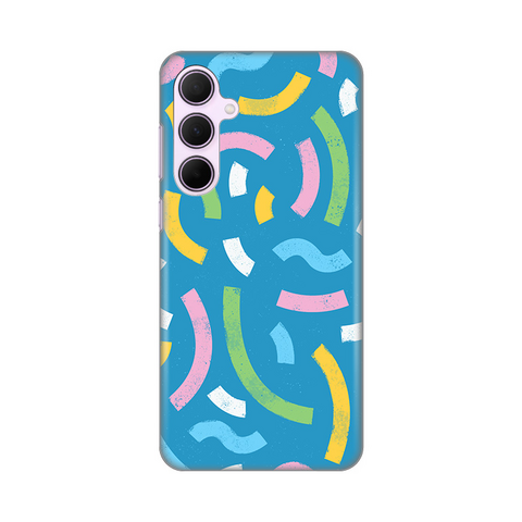 PRINT silikonska futrola - Samsung A356B Galaxy A35 5G Happy Lines  blue.