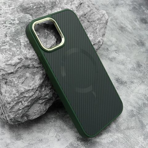 Zastitna futrola CARBON MagSafe - iPhone 12/12 Pro (6.1) zelena (big camera) (MS).