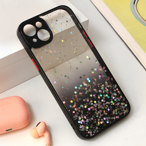 Zastitna futrola okvir Glitter - iPhone 15 Plus crna.