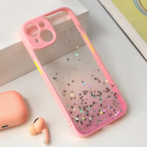 Zastitna futrola okvir Glitter - iPhone 15 roze.