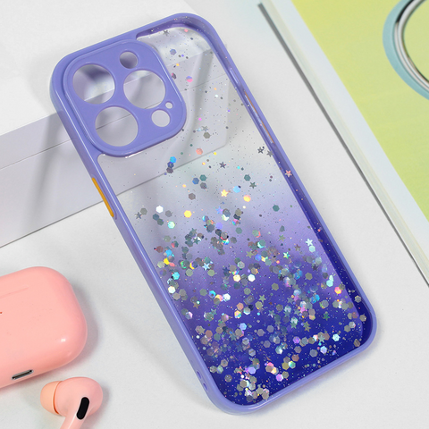 Zastitna futrola okvir Glitter - iPhone 15 Pro Max 6.7 ljubicasta.