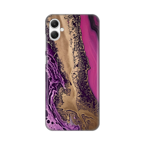 PRINT silikonska futrola - Samsung A055 Galaxy A05 Purple Gold Marble.