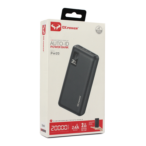 Back Up baterija (univerzalna) prenosiva baterija Oxpower PW20 20000 mAh crna.