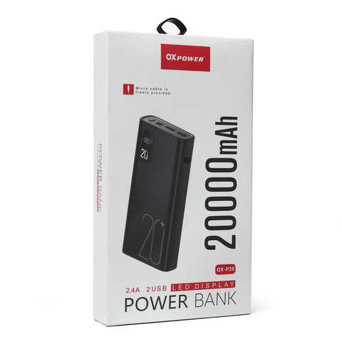 Back Up baterija (univerzalna) prenosiva baterija Oxpower P20 20000 mAh bela.
